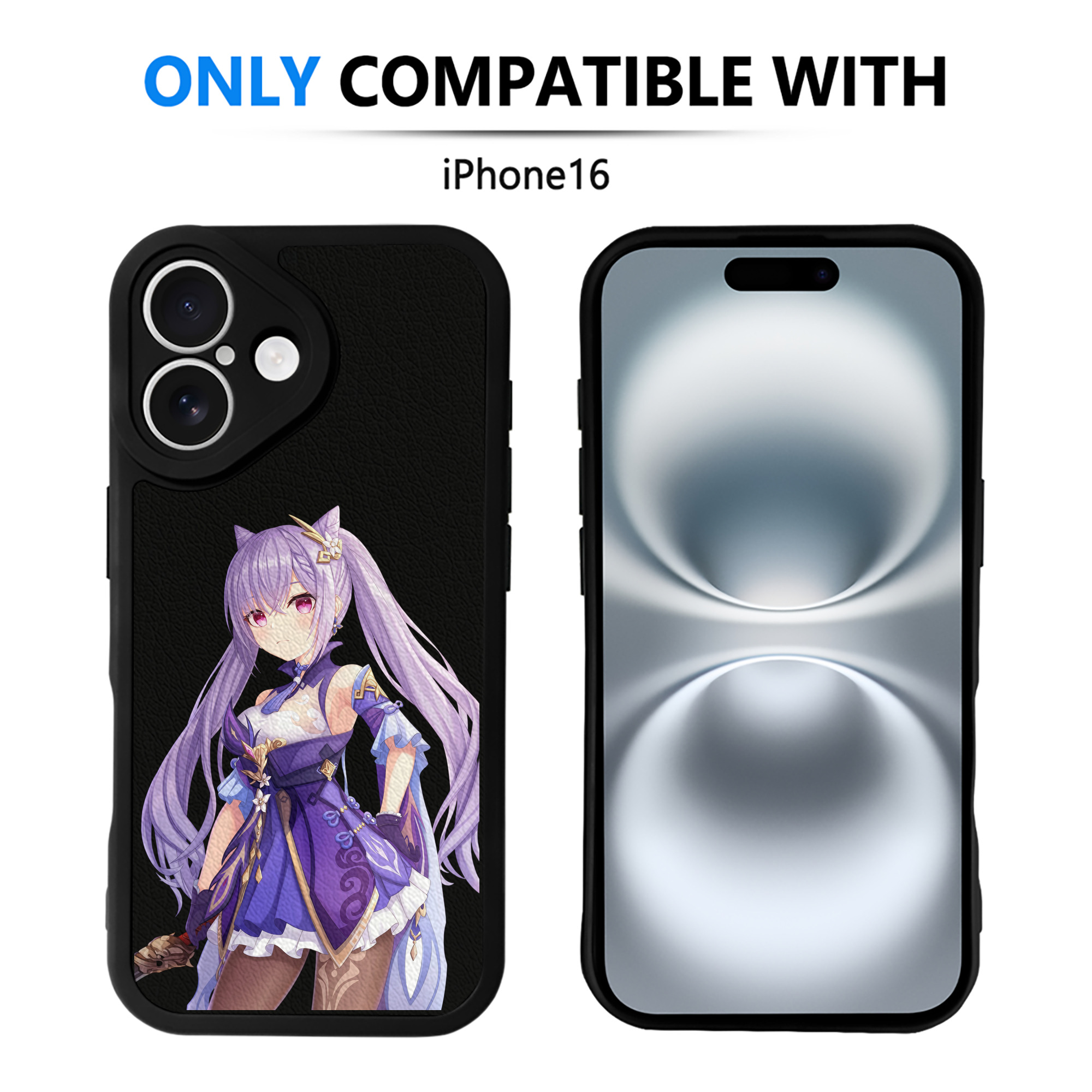 げんし神 刻晴 こくせい genshin Kokusei 【iPhone 16シリーズ対応】シリコンスマホケース（レザー調） 材質：シリコン